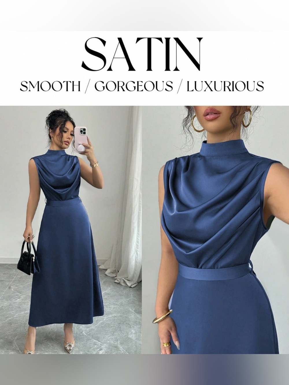 Satin Dress Large (8/10)